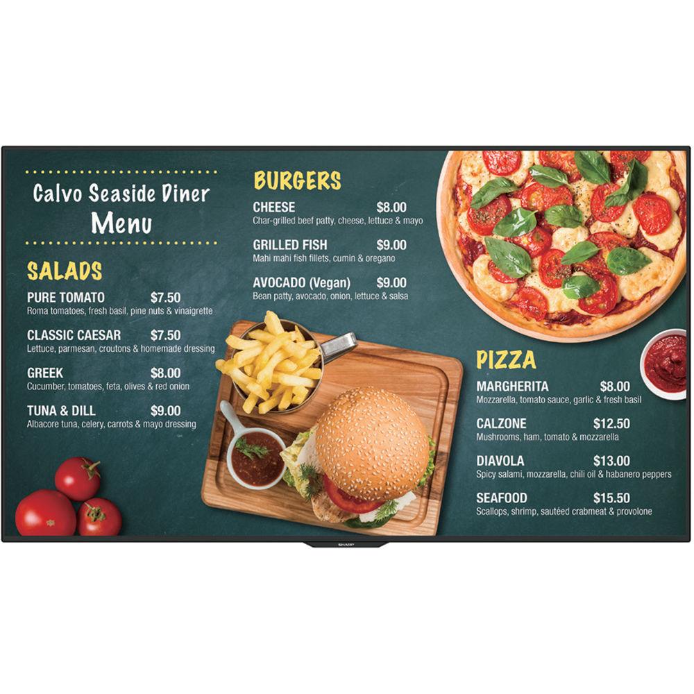 Sharp 60" Class Commercial LCD Display Brilliant Ultra High Definition Resolution