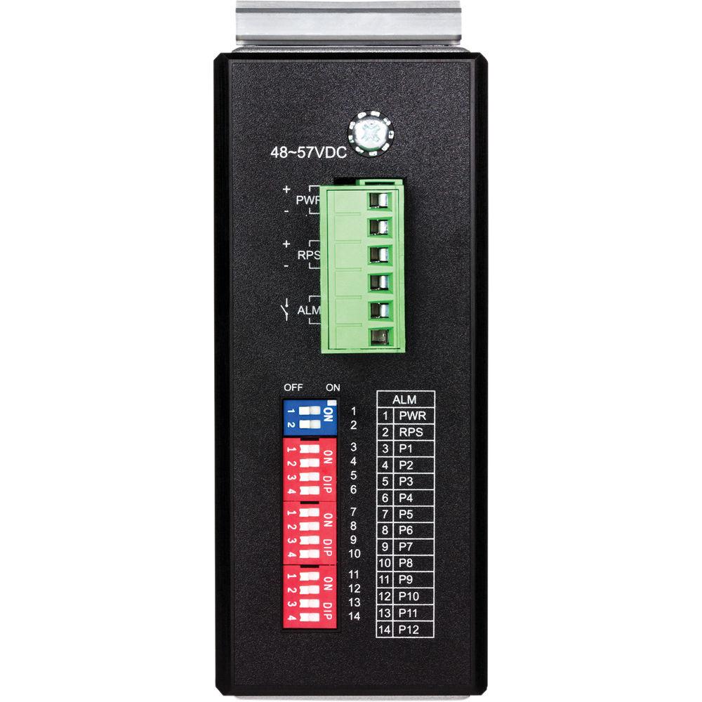 TRENDnet 12-Port Hardened Industrial Gigabit PoE Layer 2 Managed DIN-Rail Switch
