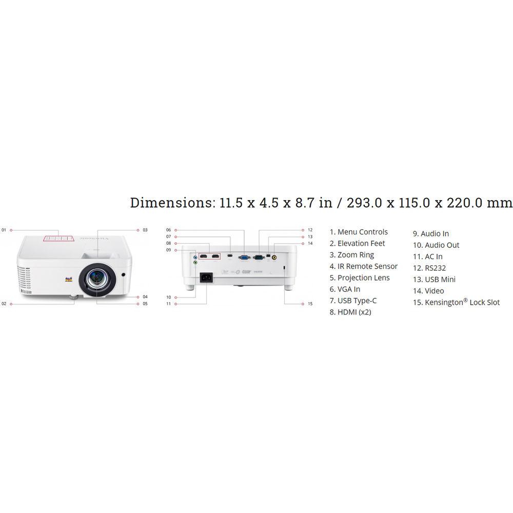 ViewSonic PX706HD 3000-Lumen Full HD Short-Throw DLP Projector