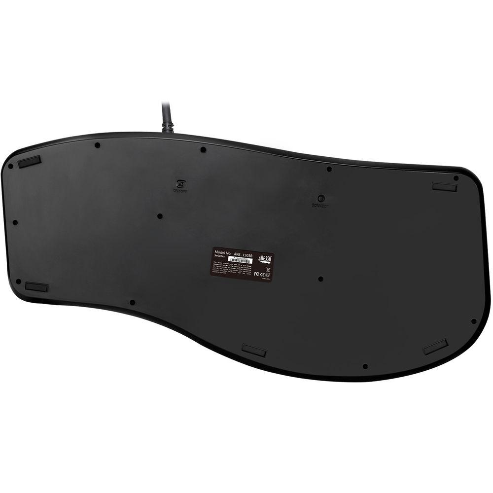 Adesso Multimedia Ergonomic Keyboard with Built-In Smart Card Reader