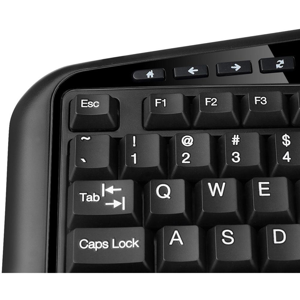 Adesso Multimedia Ergonomic Keyboard with Built-In Smart Card Reader