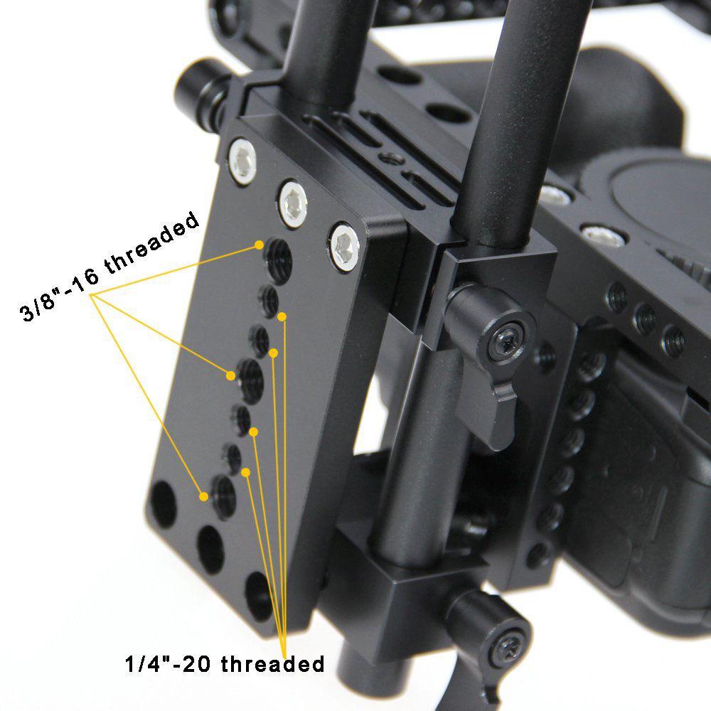 CAMVATE Camera Cage Rig with Top Handle, Tripod Plate & Rods for DSLR Mirrorless