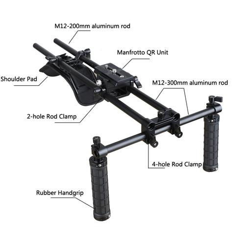 CAMVATE Dslr Shoulder Mount Rig Dual Handgrip Support Kit
