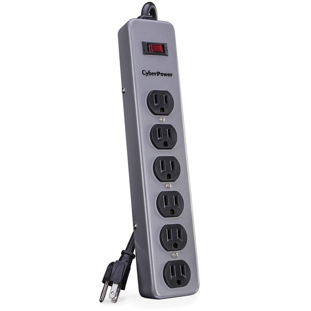 CyberPower Metal Surge Protector, 6-Outlet with 3