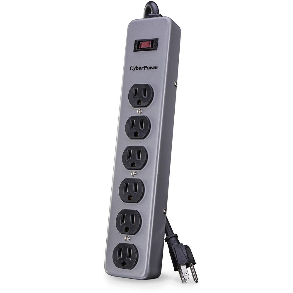 CyberPower Metal Surge Protector, 6-Outlet with 3