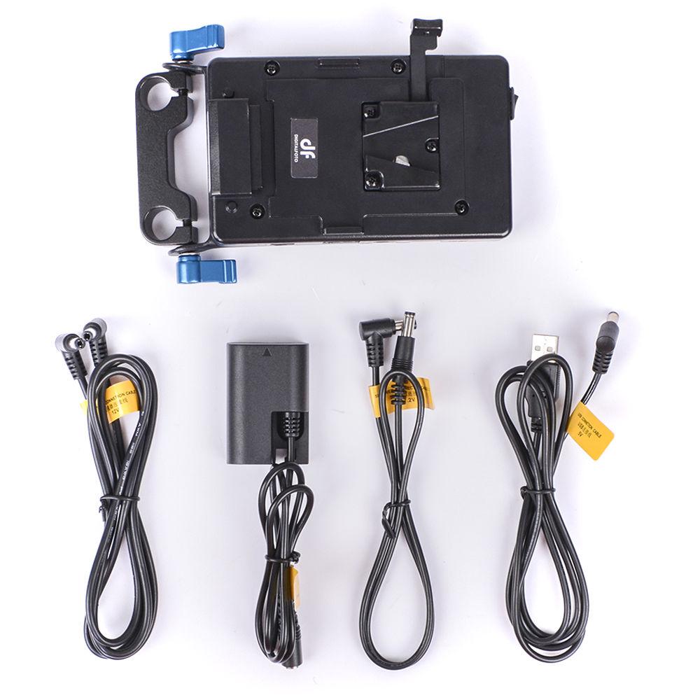 DigitalFoto Solution Limited V-Mount Power Plate with USB, 7.2V, 12V, and D-Tap Outputs and 15mm Rod Clamp