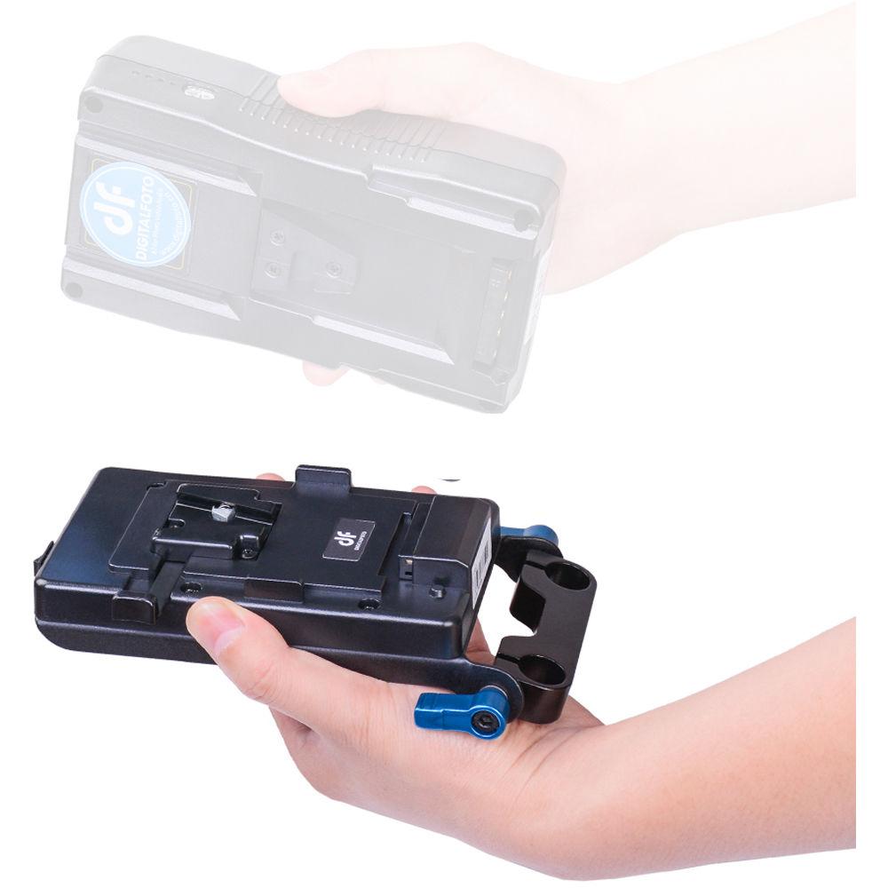 DigitalFoto Solution Limited V-Mount Power Plate with USB, 7.2V, 12V, and D-Tap Outputs and 15mm Rod Clamp