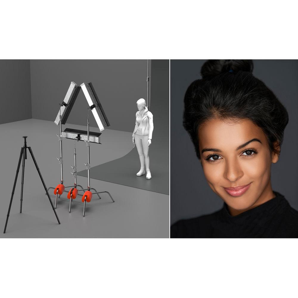 Genaray Triangle Lighting 36" Soft Strip 3-Light Pro Kit with C-Stands