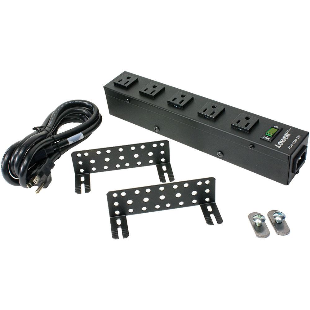 Lowell Manufacturing Compact Power Strip-15A, 5 Outlets, 6