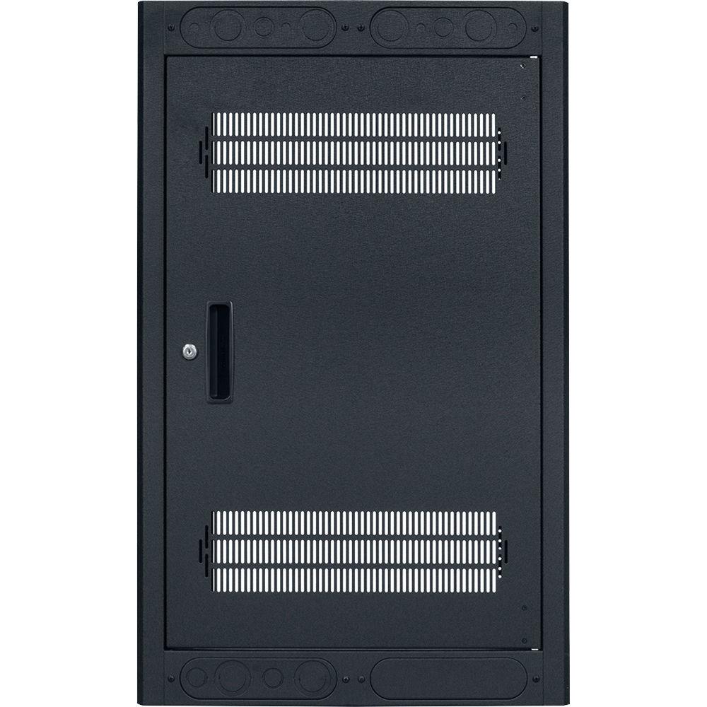 Lowell Manufacturing Rack-Enclosed-18U, 27" Deep, 1-Pair Adustable Rails, Rear Door