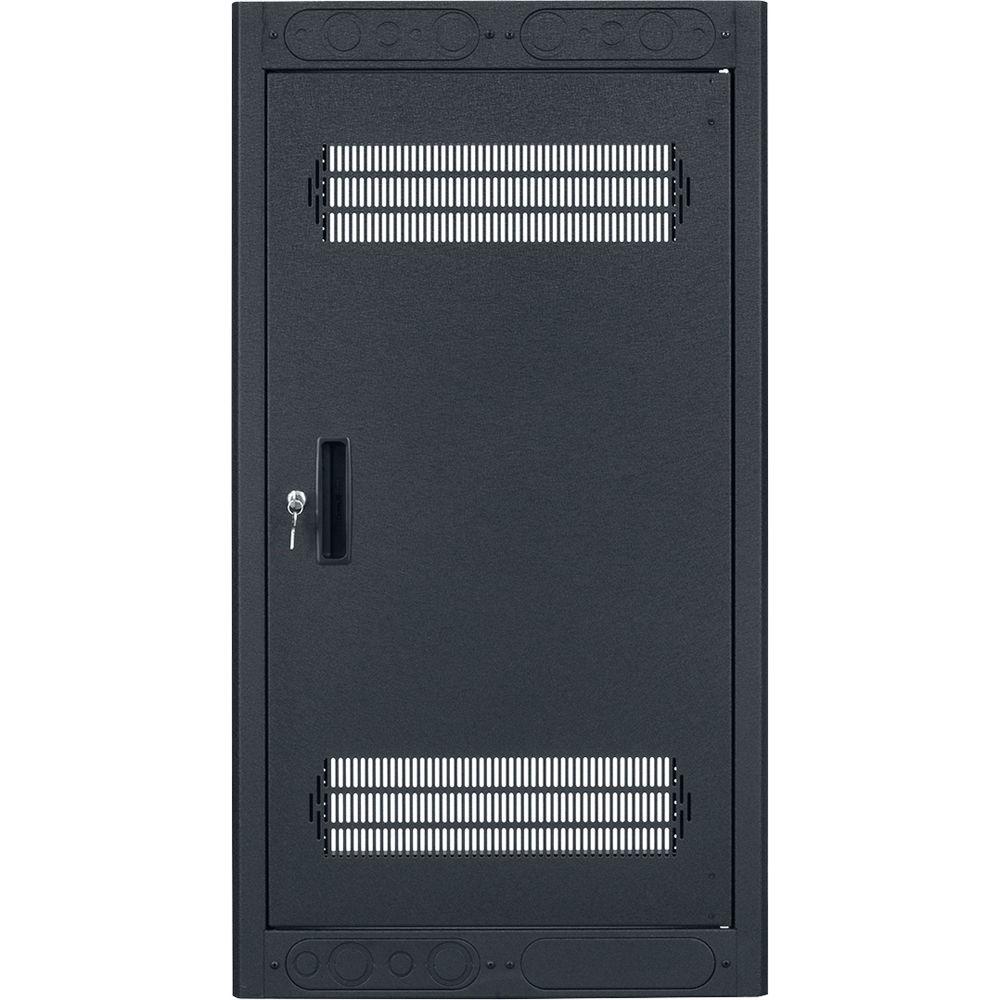 Lowell Manufacturing Rack-Enclosed-21U, 22" Deep, 1-Pair Adustable Rails, Rear Door