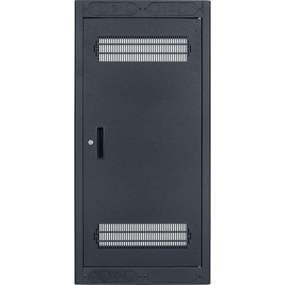 Lowell Manufacturing Rack-Enclosed-24U, 27" Deep, 1-Pair Adustable Rails, Rear Door