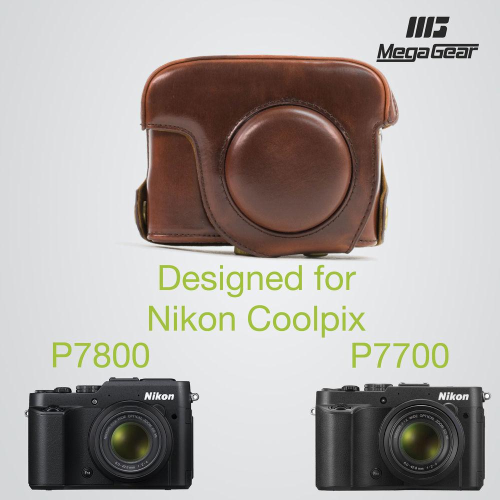MegaGear Ever Ready Leather Camera Case and Strap for Nikon COOLPIX P7700 or P7800