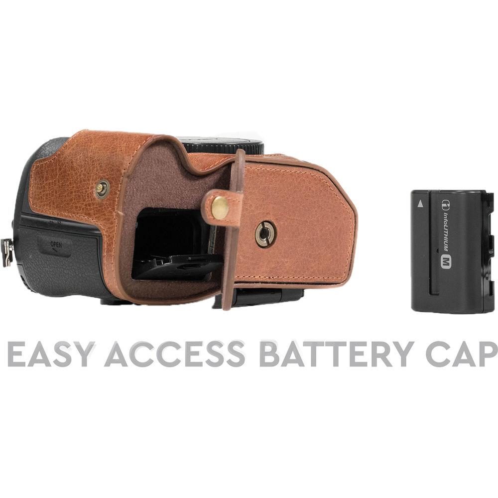MegaGear Ever Ready Leather Half Case and Strap for Sony Alpha a99 II