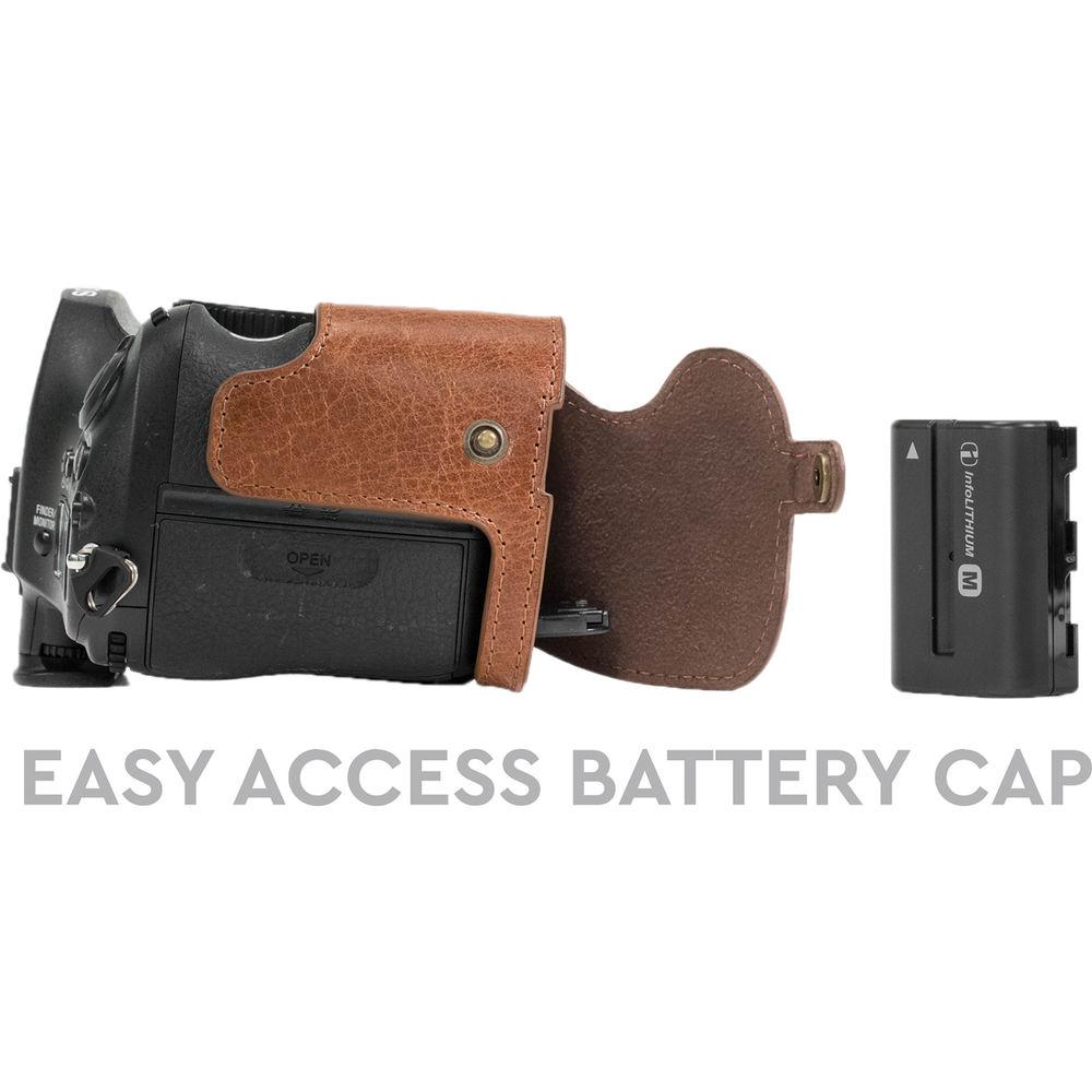 MegaGear Ever Ready Leather Half Case and Strap for Sony Alpha a99 II