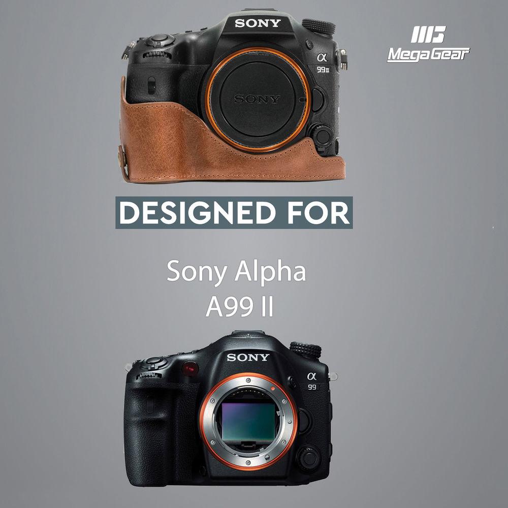 MegaGear Ever Ready Leather Half Case and Strap for Sony Alpha a99 II