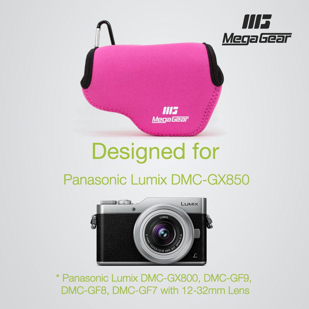 MegaGear Ultra-Light Neoprene Case for Panasonic Lumix DC-GX850, DC-GF9, DMC-GF8, or DMC-GF7 with 12-32mm