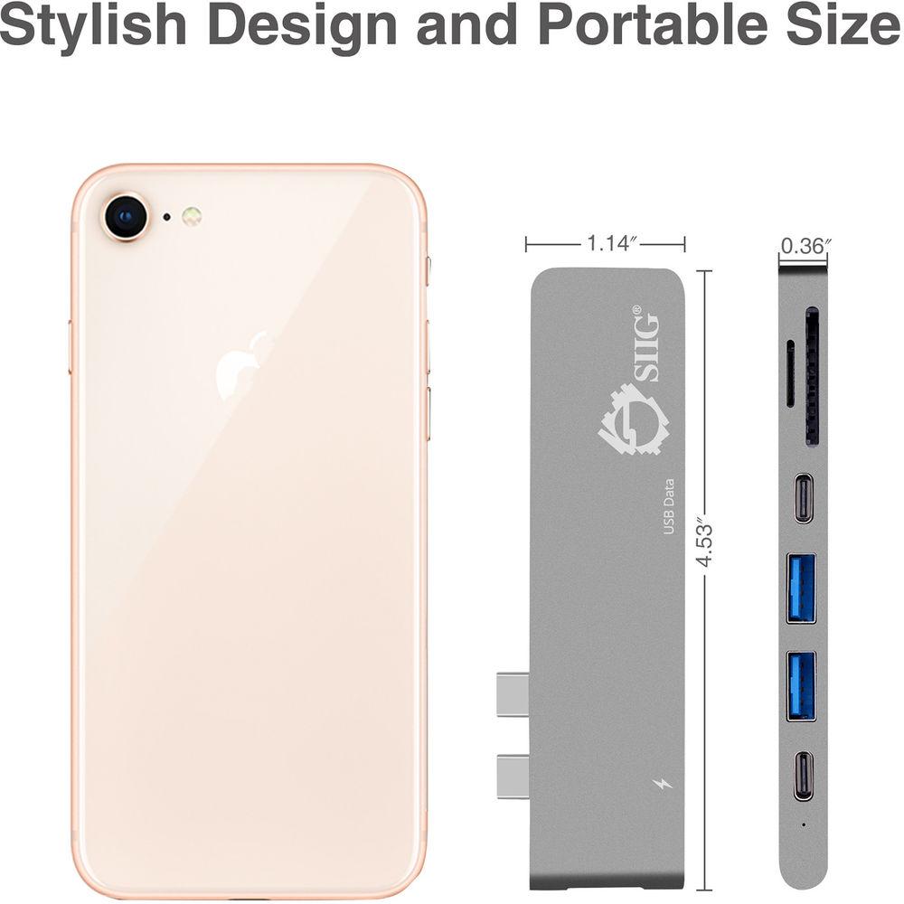 SIIG Dual USB Type-C Hub with HDMI, Card Reader, and Power Delivery