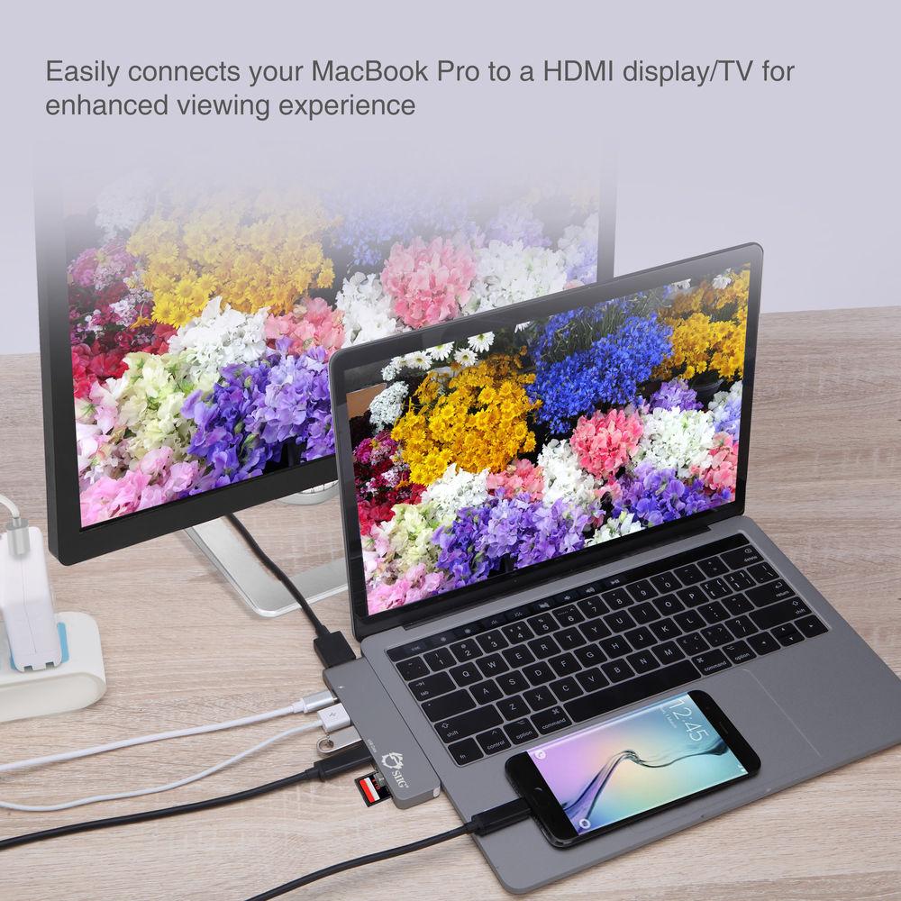SIIG Dual USB Type-C Hub with HDMI, Card Reader, and Power Delivery