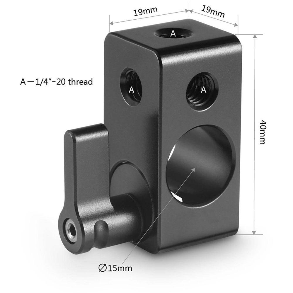 SmallRig Single 15mm Rod Clamp with Four 1 4"-20 Threads