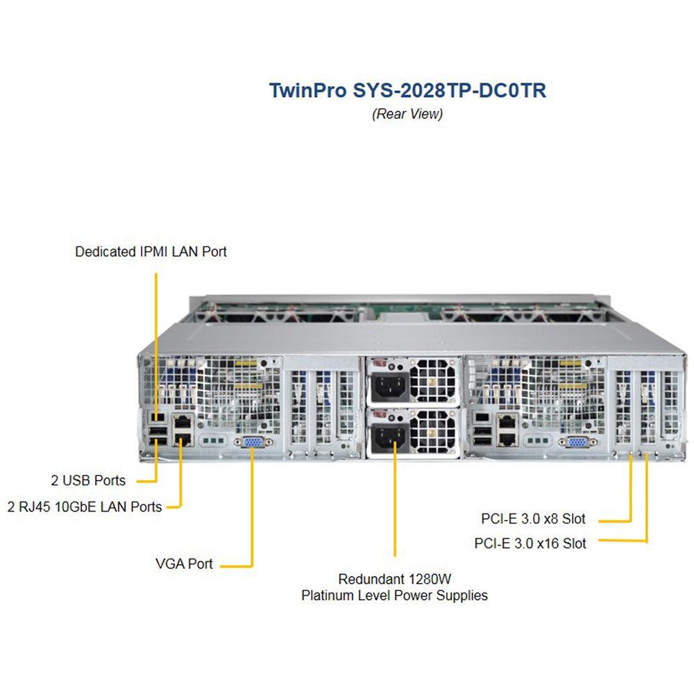 Supermicro 2028TP-DC0TR SuperServer with 24 x 2.5" Hot Swap SAS3 SATA3 Bays