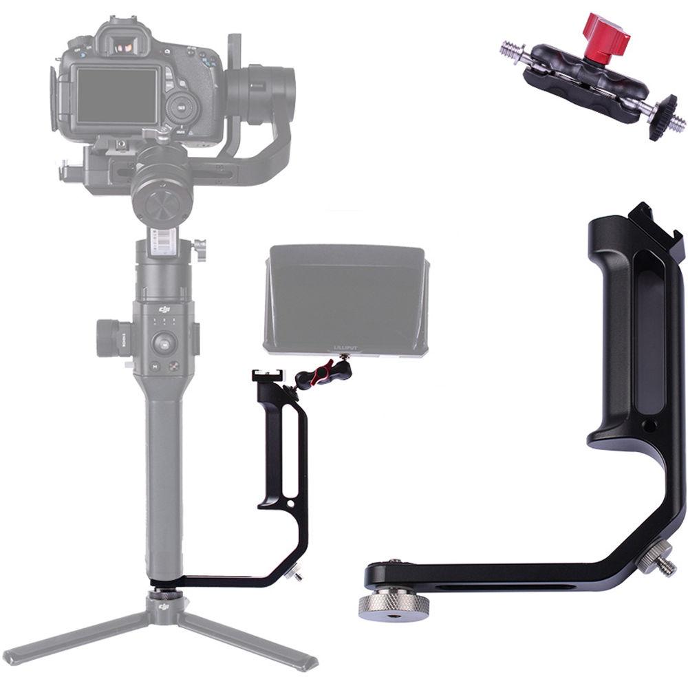 DigitalFoto Solution Limited Universal L Bracket Handle With Cold Shoe Mount For DJI Ronin-S Crane 2 Feiyu AK2000,4000 MOZA Air 2 Single Handle Gimbal