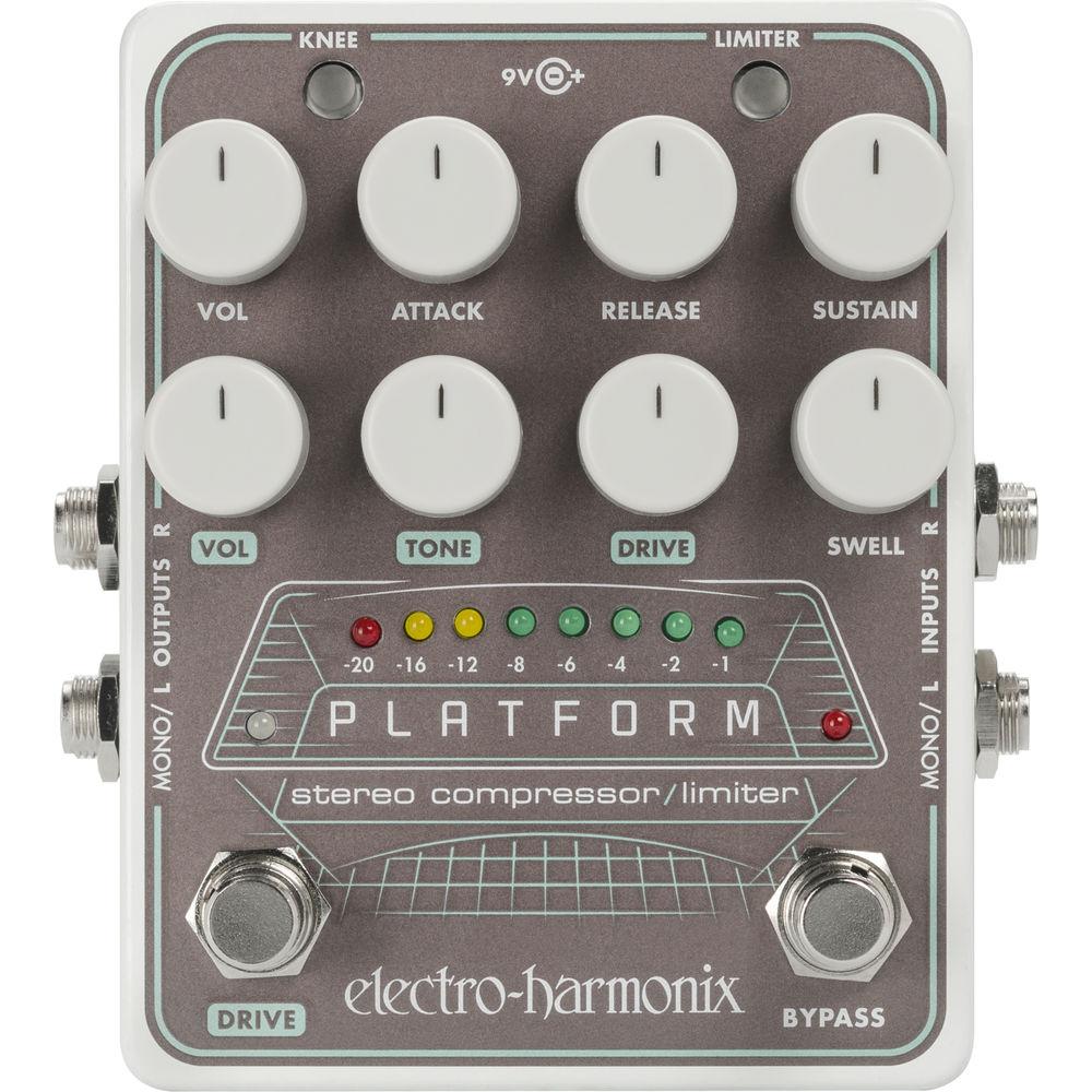 Electro-Harmonix PLATFORM Stereo Compressor Limiter Pedal with Power Supply