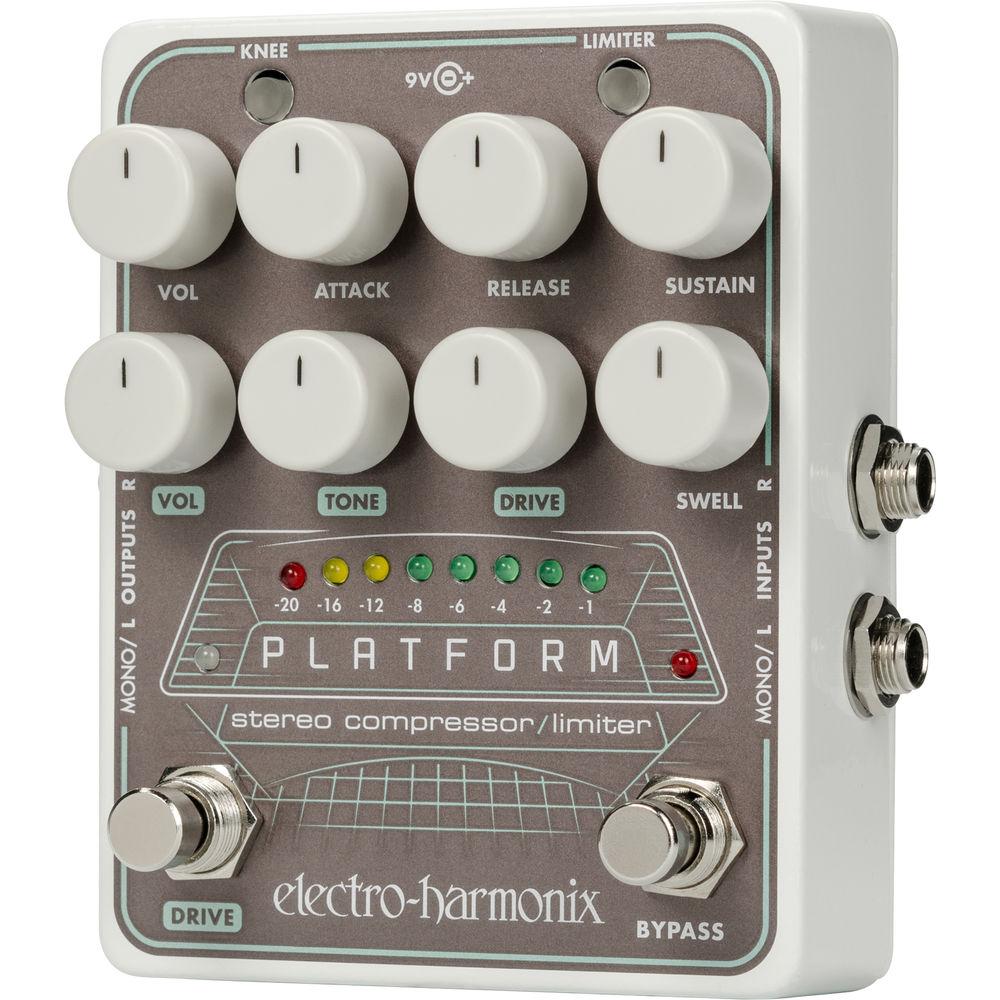 Electro-Harmonix PLATFORM Stereo Compressor Limiter Pedal with Power Supply