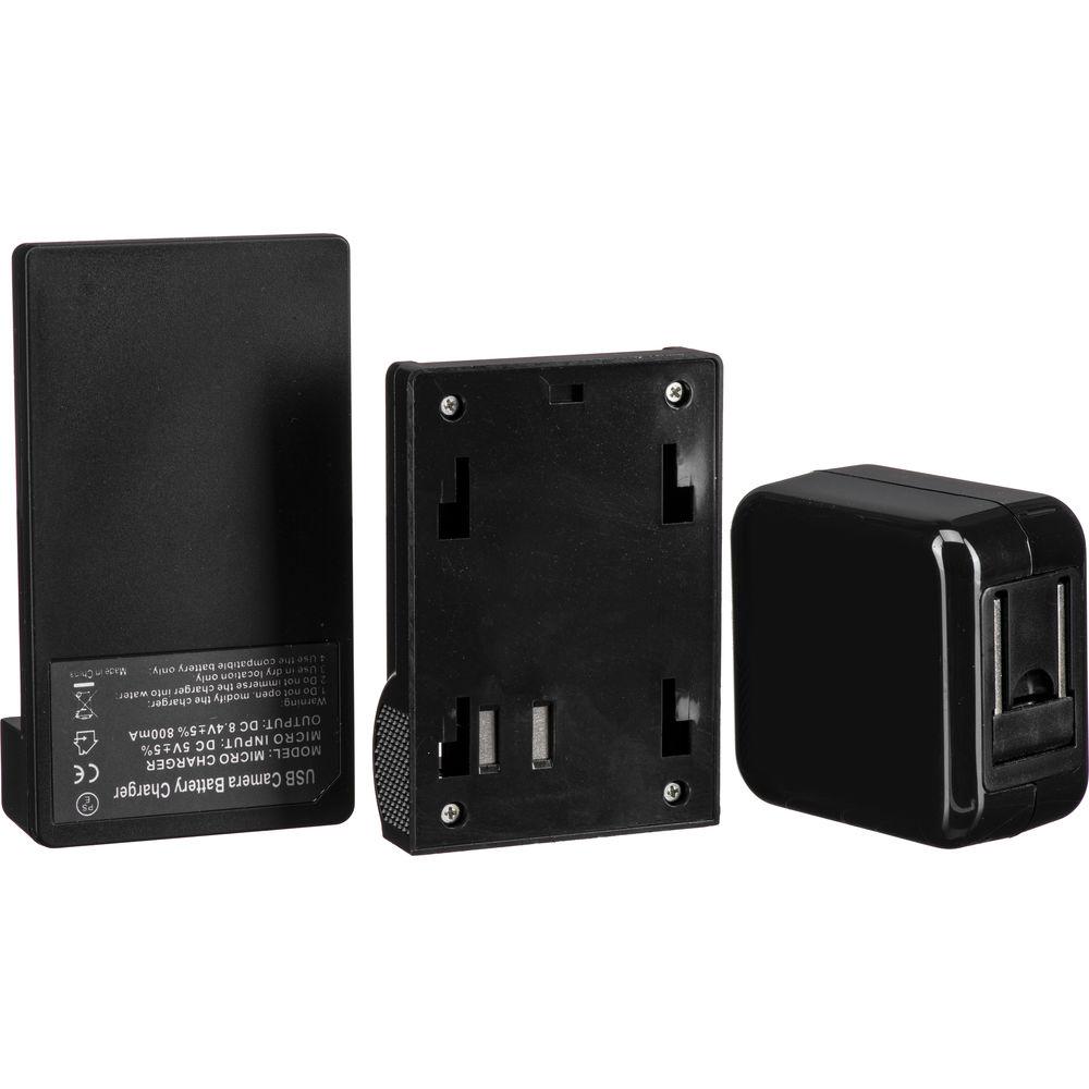 ikan Single DV Battery Charger and USB Wall Adapter with Canon LP-E6 Plate