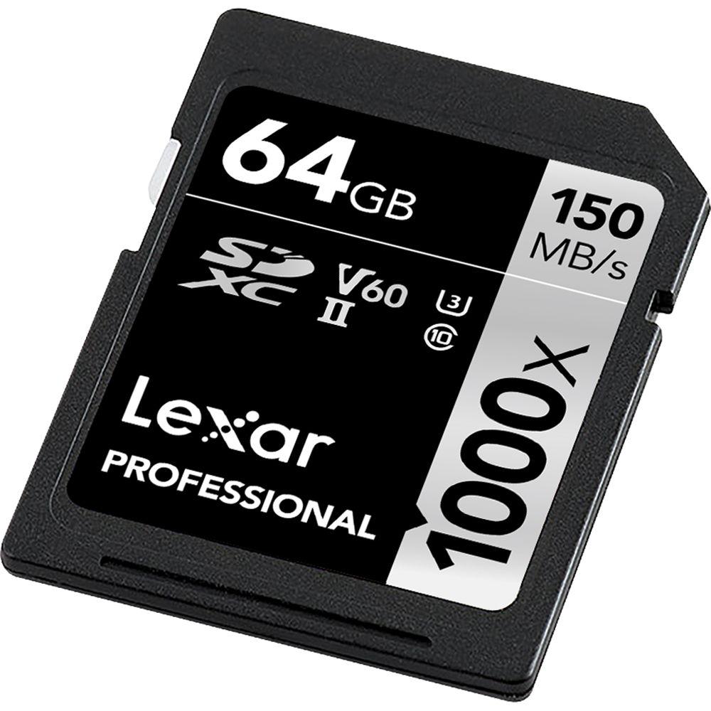 Lexar 64GB Professional 1000x UHS-II SDXC Memory Card