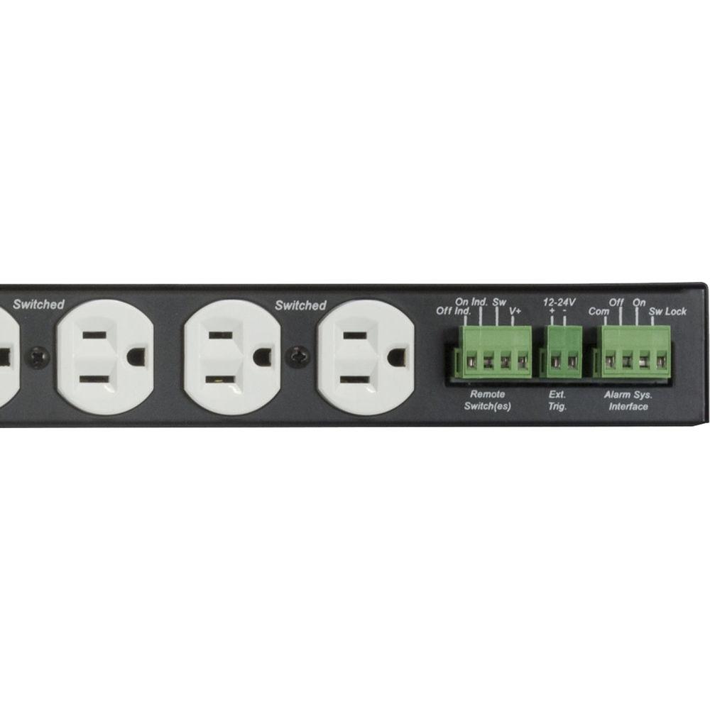 Lowell Manufacturing Power Panel-15A, 6-Switched 3-Unswitched Outlets, 1U, Surge Suppression, O U