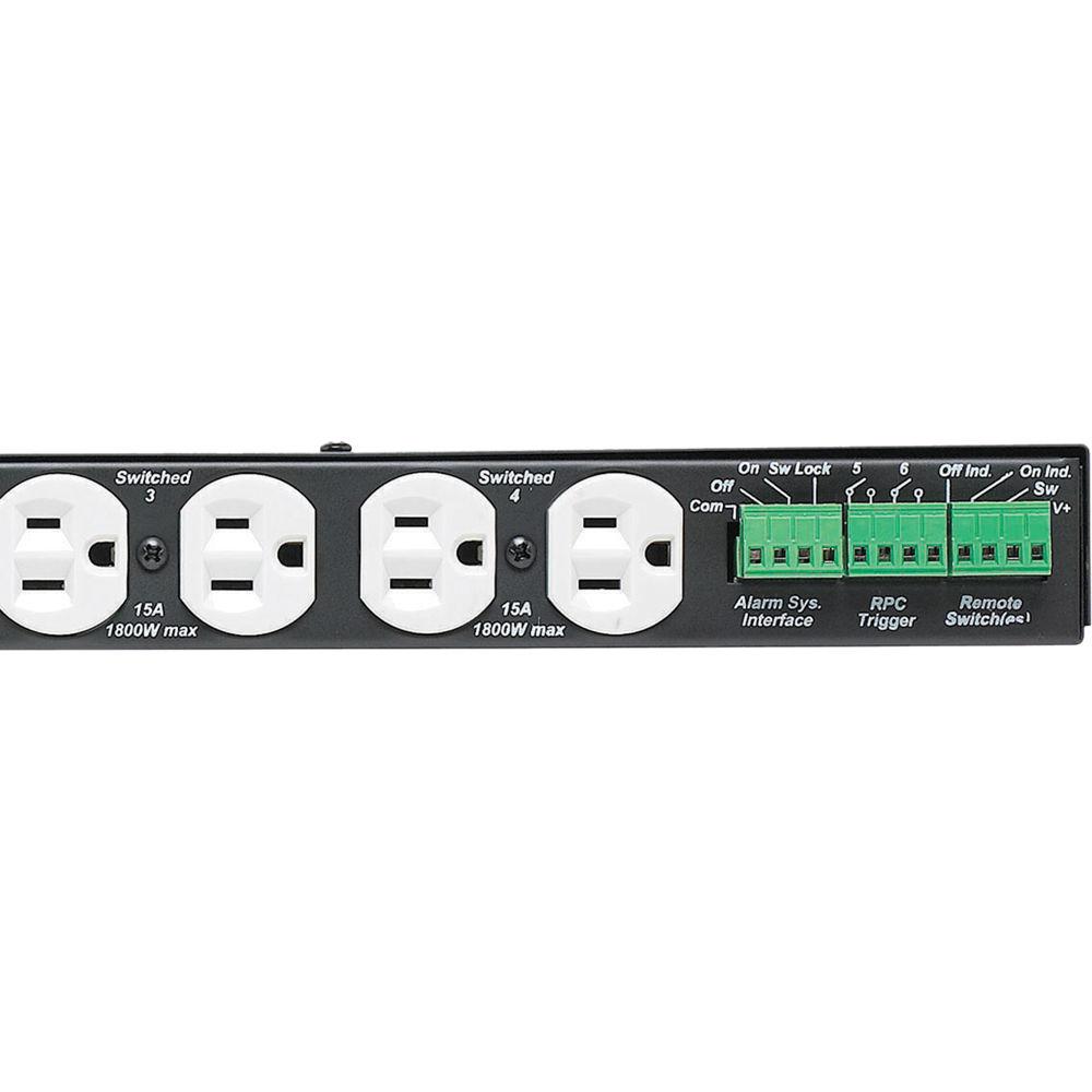 Lowell Manufacturing Power Panel-20A, 6-Switch 3-Unswitched Outlets, 1U, SEQ Trigger