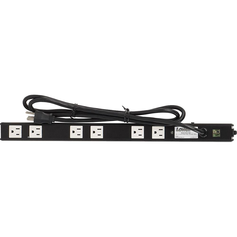 Lowell Manufacturing Power Strip-15A, 6 Outlets, 6