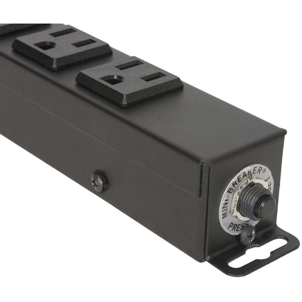 Lowell Manufacturing Power Strip-15A, 6 Outlets, 6