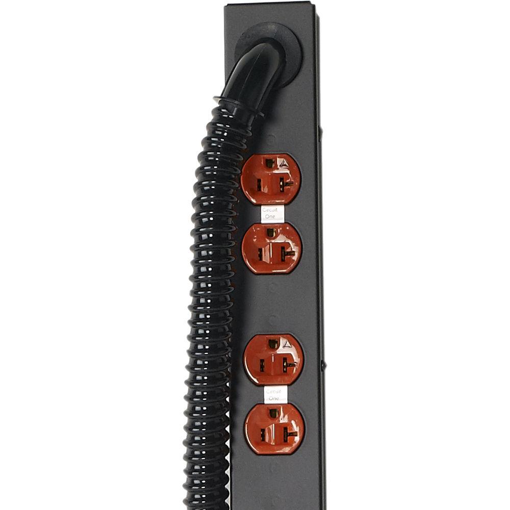 Lowell Manufacturing Power Strip-20A, 6 Circuits, 10 IG Duplex Outlets, Hardwired, 6