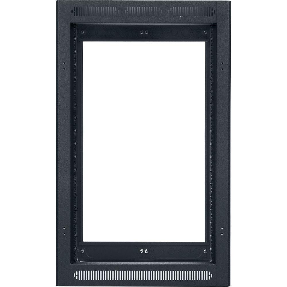 Lowell Manufacturing Rack-Enclosed-21U, 22" Deep, 1-Pair Adustable Rails, Less Rear Door