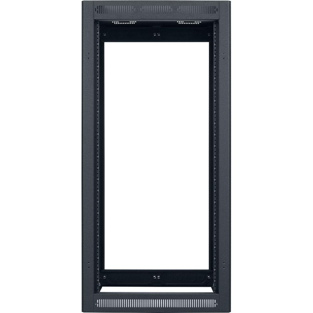 Lowell Manufacturing Rack-Enclosed-24U, 27" Deep, 1-Pair Adustabl Rails, Less Rear Door