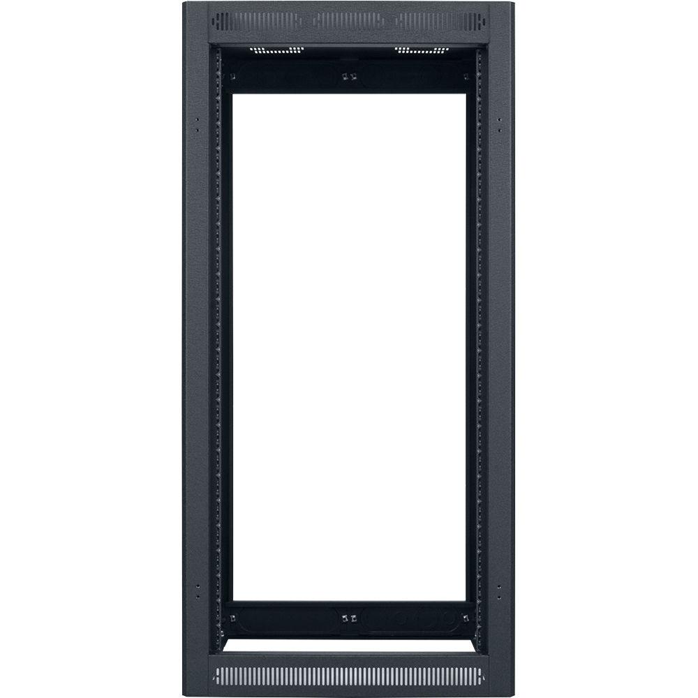 Lowell Manufacturing Rack-Enclosed-24U, 32" Deep, 2-Pair Adustable Rails, Less Rear Door