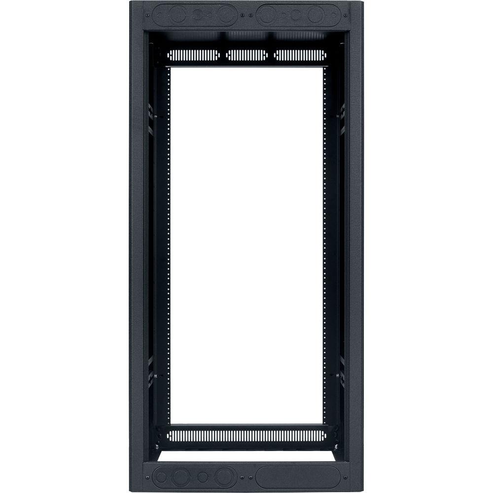 Lowell Manufacturing Rack-Enclosed-24U, 32" Deep, 2-Pair Adustable Rails, Less Rear Door