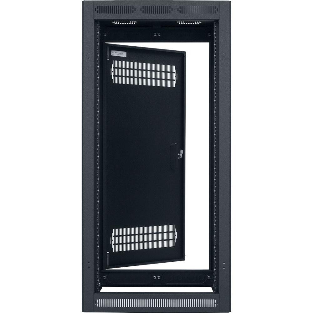 Lowell Manufacturing Rack-Enclosed-24U, 32" Deep, 2-Pair Adustable Rails, Rear Door