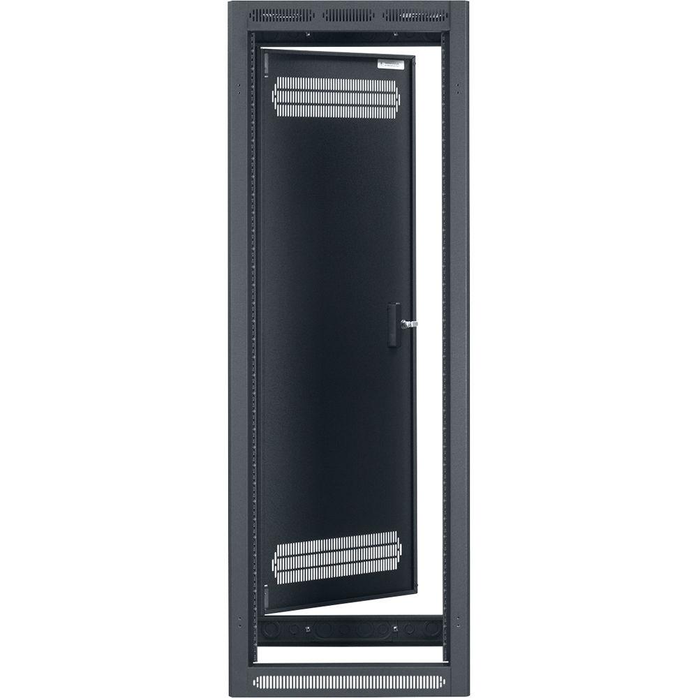 Lowell Manufacturing Rack-Enclosed-35U, 27"Deep 1-Pair Fixed Rails, Rear Door