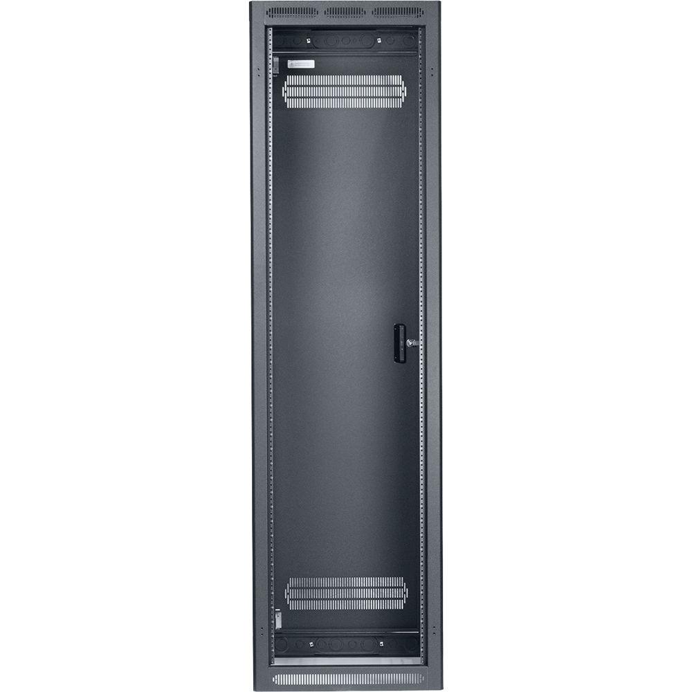 Lowell Manufacturing Rack-Enclosed-44U, 27"Deep 1-Pair Fixed Rails, Rear Door