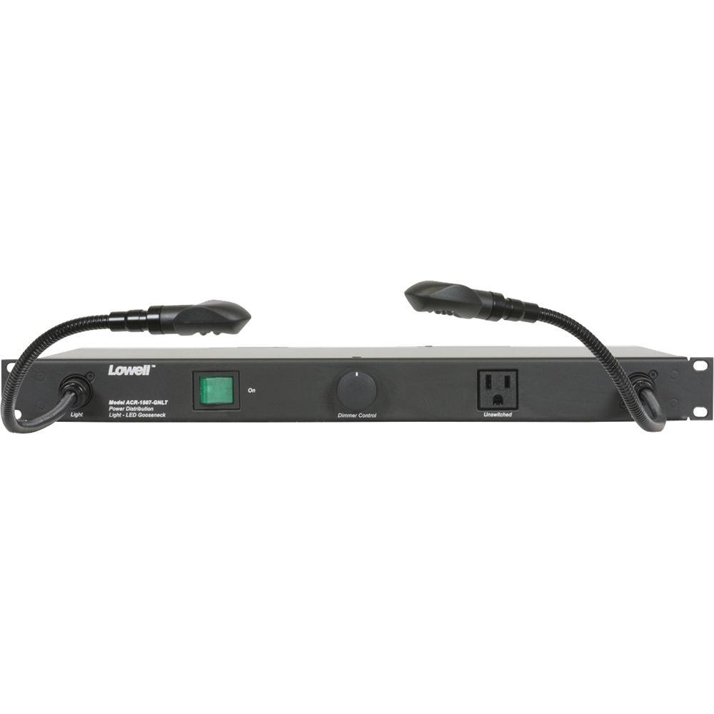 Lowell Manufacturing Rackmount Light Panel With 120-VAC 15A Power, 7 Outlets, 9