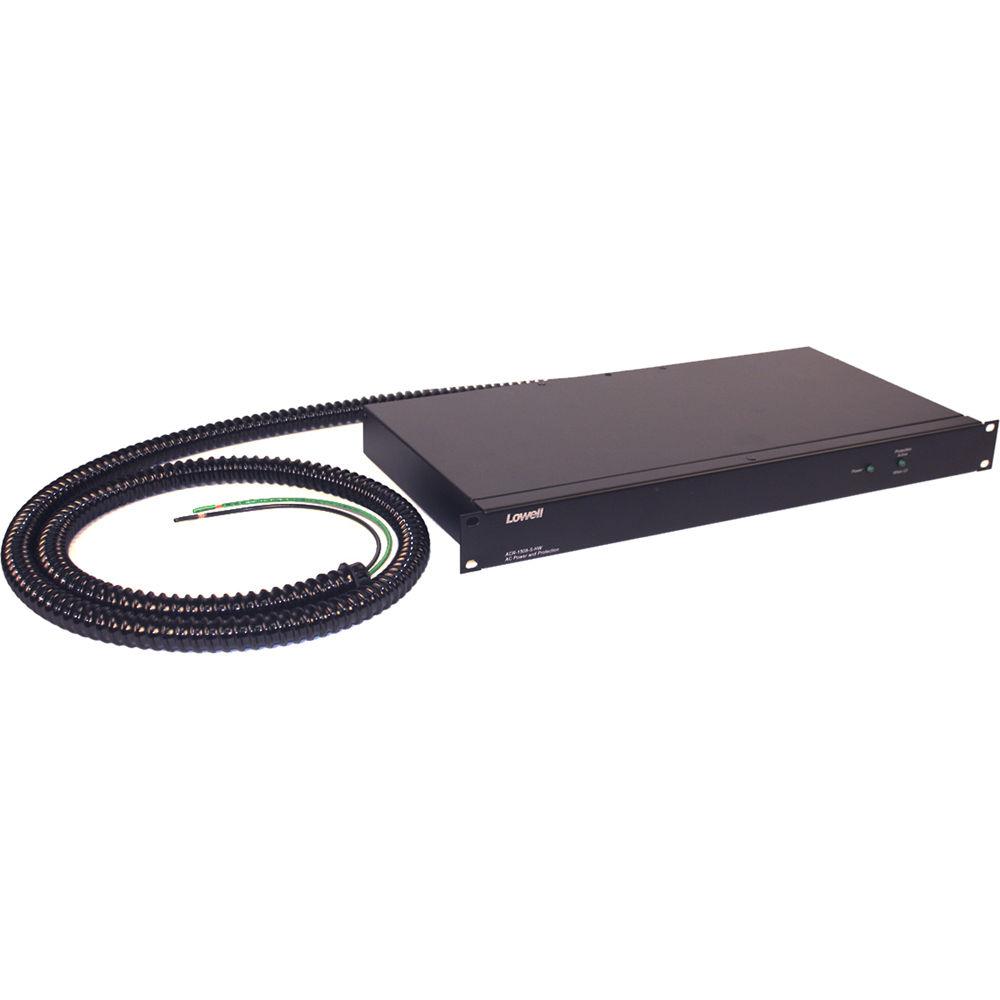 Lowell Manufacturing Rackmount Panel With 15A Power, 8 Outlets, Surge Suppressor Protection, Hardwired