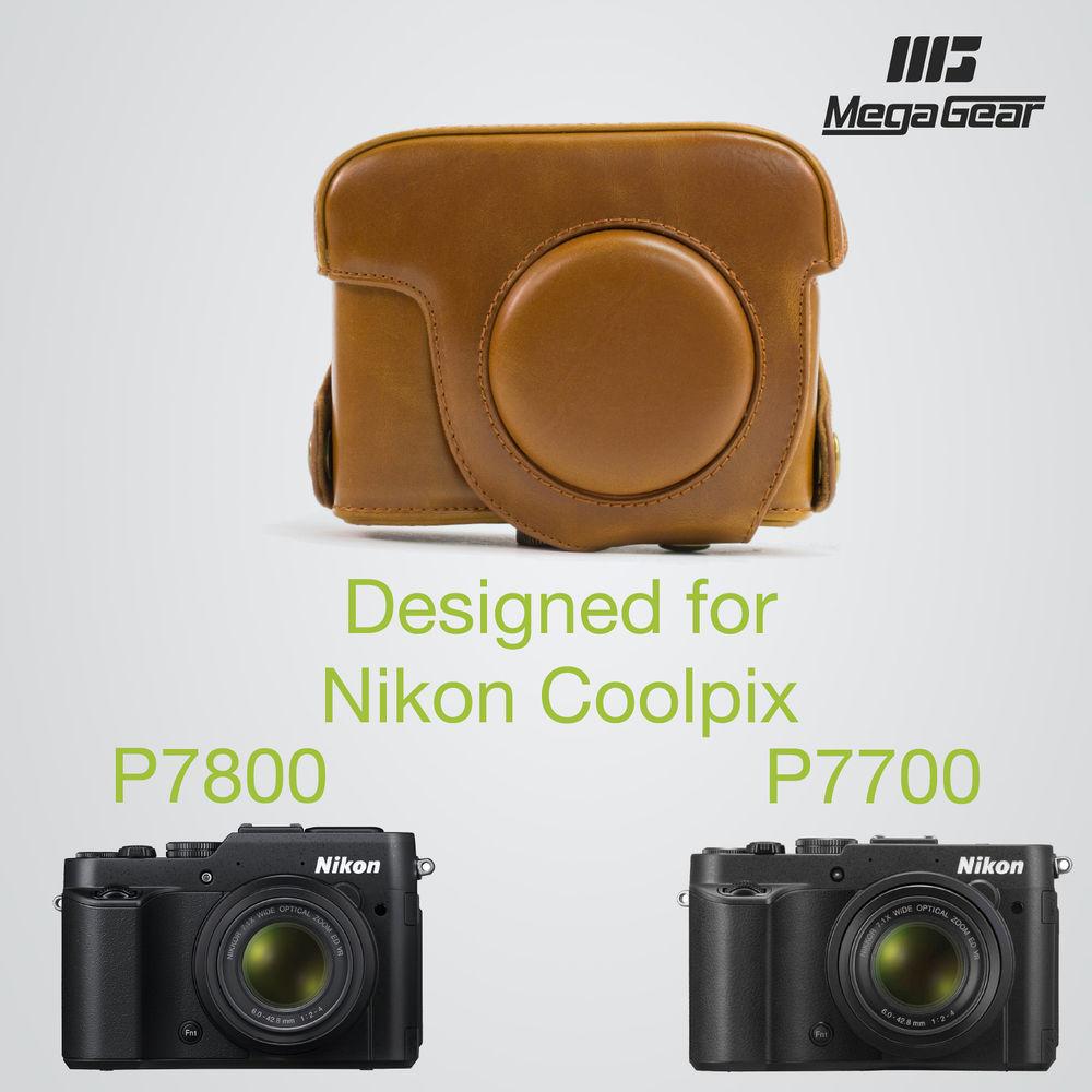 MegaGear Ever Ready Leather Camera Case and Strap for Nikon COOLPIX P7700 or P7800