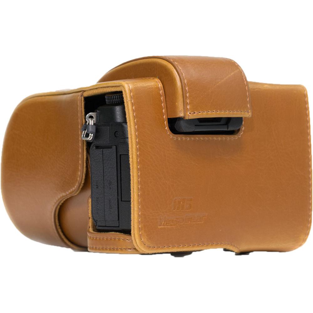 MegaGear Ever Ready PU Leather Case and Strap for Panasonic Lumix DMC-G85 or G8 with 12-60mm Lens