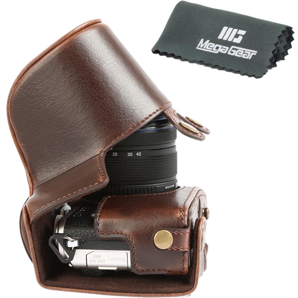 MegaGear MG918 Ever Ready Leather Case with Bottom Opening for Olympus PEN E-PL8