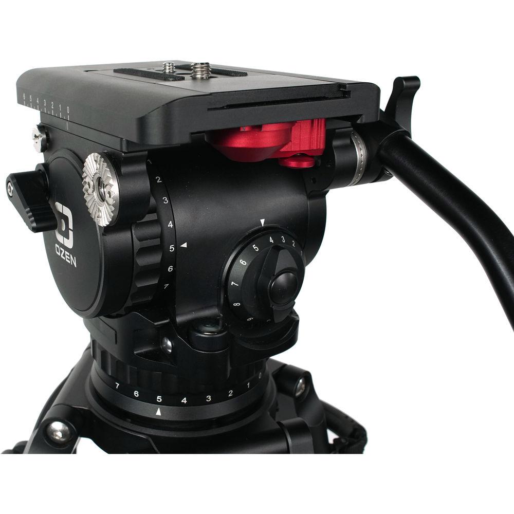 OZEN 100AL2 100mm Aluminum Tripod & Agile 15 Fluid Head System