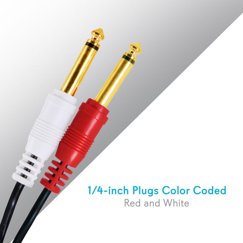 Pyle Pro 12 Gauge 3.5mm 6 Ft Male Stereo to Dual 1 4