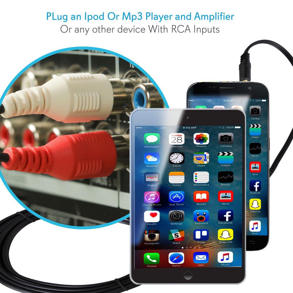 Pyle Pro Stereo RCA Male To 3.5mm Male Cable